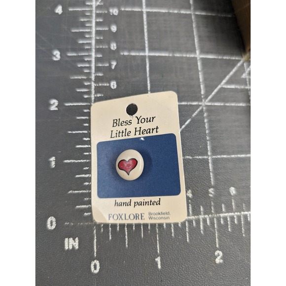 VTG Foxlore Bless Your Little Heart Pin Hand Painted Brookfield Wisconsin - Picture 7 of 7